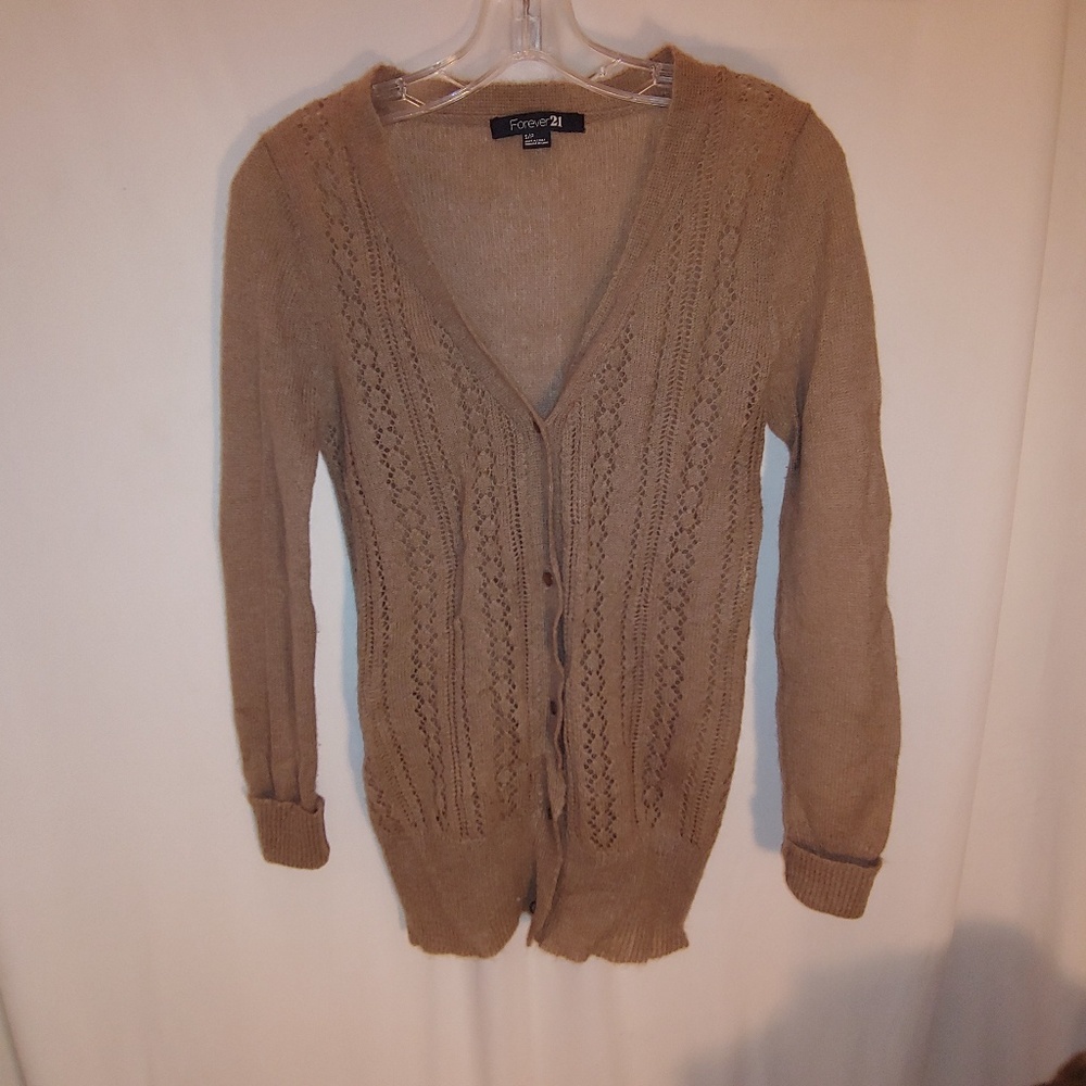 Forever 21 brown thin sweater cardigan